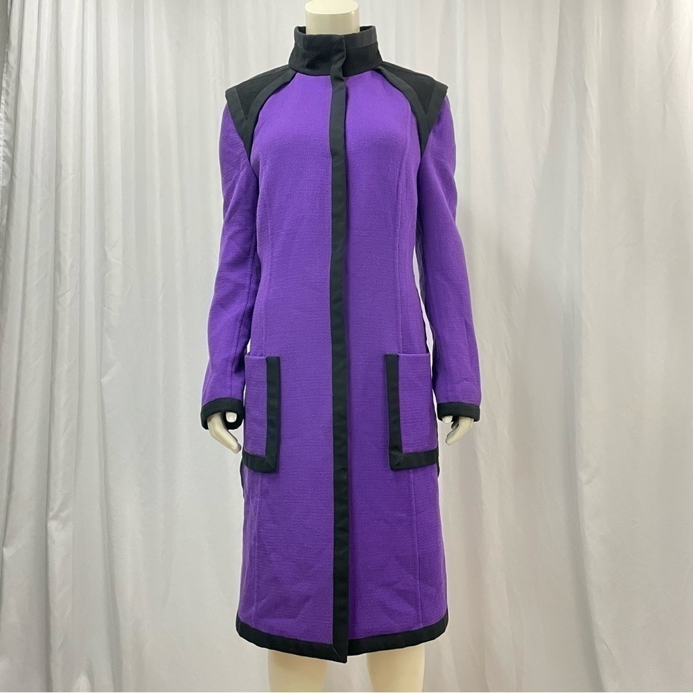 EMANUEL Ungaro Vintage Fitted Wool Midi Coat Size 12